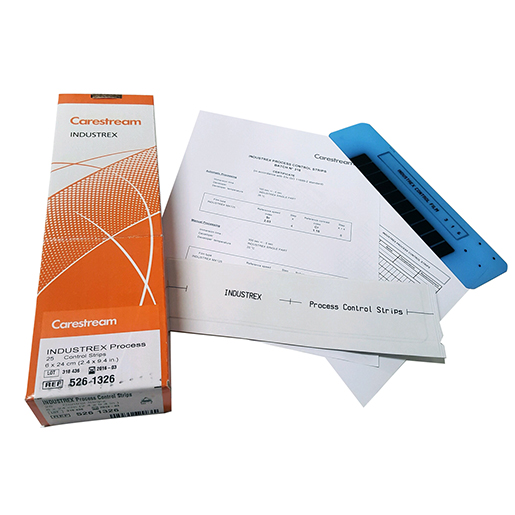 Industrex 预曝光冲洗过程控制条Readypack装（阳光片） (2)，不带铅增感屏 - 25 张（2.4x9.4 英寸，6x24 厘米）
